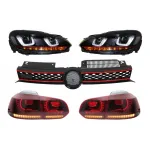 Pachet grila GTI, faruri LED si stopuri R20 pentru VW Golf 6 (2008-2012)
