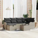 Set de canapele pentru grădină 7 pcs Gri deschis Rattan poli GartenMobel Dekor