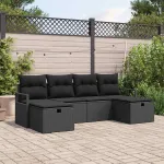 Set de canapea cu pernă 5 pcs poliratan GartenMobel Dekor