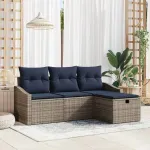 Set de canapea cu pernă 3 pcs poliratan GartenMobel Dekor