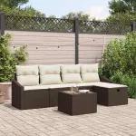 Set de canapea cu pernă 6 pcs poliratan GartenMobel Dekor