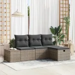 Set de canapea cu pernă 4 pcs poliratan GartenMobel Dekor