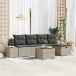 Set de canapea cu pernă 6 pcs poliratan GartenMobel Dekor