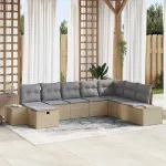 Set de canapele pentru grădină 8 pcs Bej 55 x 62 x 69 cm GartenMobel Dekor