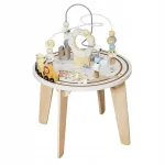 Măsuță interactivă din lemn pentru copii cu labirint și jocuri motorii, 54 cm