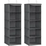 Set 2 organizatoare suspendate pentru dulap Songmics, 5 rafturi, gri