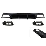 Difuzor bară spate Mercedes A-Class W176 2013-2018 cu ornamente A45 Look