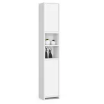 Dulap de baie tip coloana, cu 2 usi si 4 rafturi, PAL 16 mm, 32x28x180 cm, alb