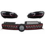 Grilă centrală și faruri LED secvențiale pentru VW Golf 6 2008-2012 GTI