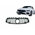 Grila Centrala Mercedes A-Class W177 Hatchback V177 Sedan (04.2018-2022) GT-R Panamericana Design Negru Crom