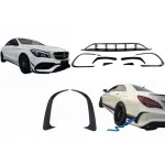 Prelungiri bara fata si spate Mercedes CLA W117 Facelift CLA45 negru lucios