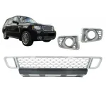 Grilă bară față cu ornamente proiectoare pentru Range Rover L322 2010-2012 crom