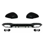 Difuzor Bara Spate cu  Evacuari Crom si Capace Oglinzi Mercedes A-Class V177 Sedan (09.2018-2022)