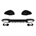 Difuzor Bara Spate cu Evacuari Negre si Capace Oglinzi Mercedes A-Class V177 Sedan (09.2018-2022)