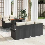 Set de canapele pentru grădină 6 pcs Negru Rattan poli GartenMobel Dekor