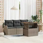 Set de canapele pentru grădină 5 pcs Gri poliratan GartenMobel Dekor