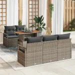 Set de canapele pentru grădină 6 pcs Gri Rattan poli GartenMobel Dekor
