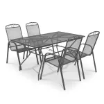 Set mobilier de grădină Leziter Melfi 4+1, metal, antracit