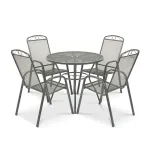 Set mobilier de grădină Leziter Melko 4+1 din oțel, antracit
