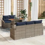 Set de canapele pentru grădină 6 pcs Gri Rattan poli GartenMobel Dekor