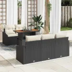 Set de canapele pentru grădină 6 pcs Negru Rattan poli GartenMobel Dekor