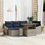 Set de canapele pentru grădină 7 pcs Gri Rattan poli GartenMobel Dekor