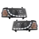 Faruri LED DRL negre pentru VW Transporter T4 1990-2003, set stanga-dreapta