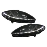 Faruri LED DRL negre pentru Seat Leon 1P, Altea si Toledo 2005-2009
