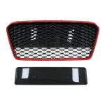 Grila Centrala Audi R8 42 (2013-2015) RS Design Negru Lucios/ Rosu