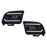 Faruri Full LED Ford Mustang V Pre-Facelift (2005-2009) Negru cu Semnal Dinamic Secvential