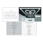 Sistem de Iluminare Plafon Hexagon / HoneyComb 3.56 x 1.86 m