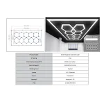 Sistem iluminare plafon hexagon LED HoneyComb 3,94 x 1,86 m