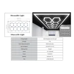 Sistem iluminare plafon hexagonal LED reglabil 3,94 x 1,86 m