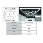 Sistem iluminare plafon LED Hexagon Honeycomb 4,02 x 2,91 m, lumină reglabilă