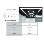 Sistem iluminare plafon Hexagon Honeycomb 4,03 x 1,18 m, dimabil