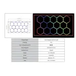 Sistem de Iluminare Plafon Hexagon / HoneyComb 4.84 x 2.43m Lumina RGB