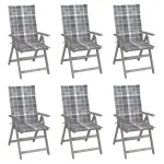 Scaune grădină rabatabile cu perne, 6 buc., lemn masiv acacia GartenMobel Dekor