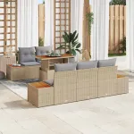 Set de canapele pentru grădină 6 pcs Bej Rattan poli GartenMobel Dekor