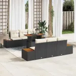 Set de canapele pentru grădină 7 pcs Negru Rattan poli GartenMobel Dekor