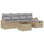 Set de canapea cu pernă Manual Beige și gri deschis poliratan GartenMobel Dekor