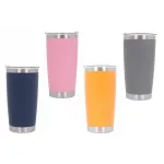 Family Pack 4x Cana Termoizolanta Otel Inoxidabil SS304 cu Capac Perete Dublu 590ml Albastru Portocaliu Roz Gri