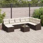 Set de canapele pentru grădină cu pernă 9 pcs poliratan GartenMobel Dekor