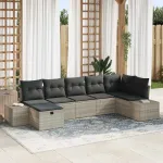 Set de canapele pentru grădină 7 pcs Gri deschis poliratan GartenMobel Dekor