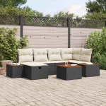 Set de canapele pentru grădină 7 pcs Negru 55 x 62 x 69 cm GartenMobel Dekor