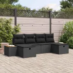 Set de canapele pentru grădină 6 pcs Negru 55 x 62 x 69 cm GartenMobel Dekor