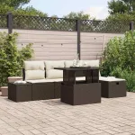 Set de canapele pentru grădină 6 pcs Maro poliratan GartenMobel Dekor