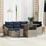 Set de canapele pentru grădină 7 pcs Gri poliratan GartenMobel Dekor