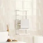 Suport de prosoape, alb, 24x12x48 cm, oțel GartenMobel Dekor