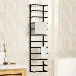 Suport de prosoape, negru, 24x12x96 cm, oțel GartenMobel Dekor