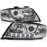 Set de faruri de tuning cu lumini LED potrivit pentru Audi A6 C5 06.2001-05.2004 sedan/combinate, stânga și dreapta
